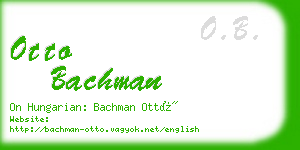 otto bachman business card
